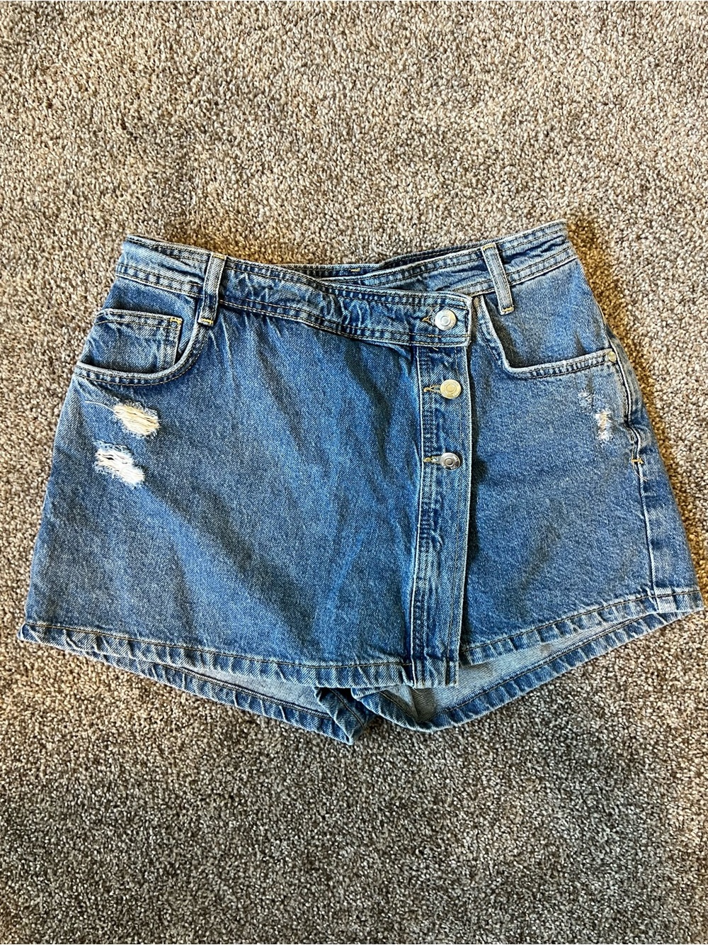 Zara Wrap Denim Skort Size Medium 28
